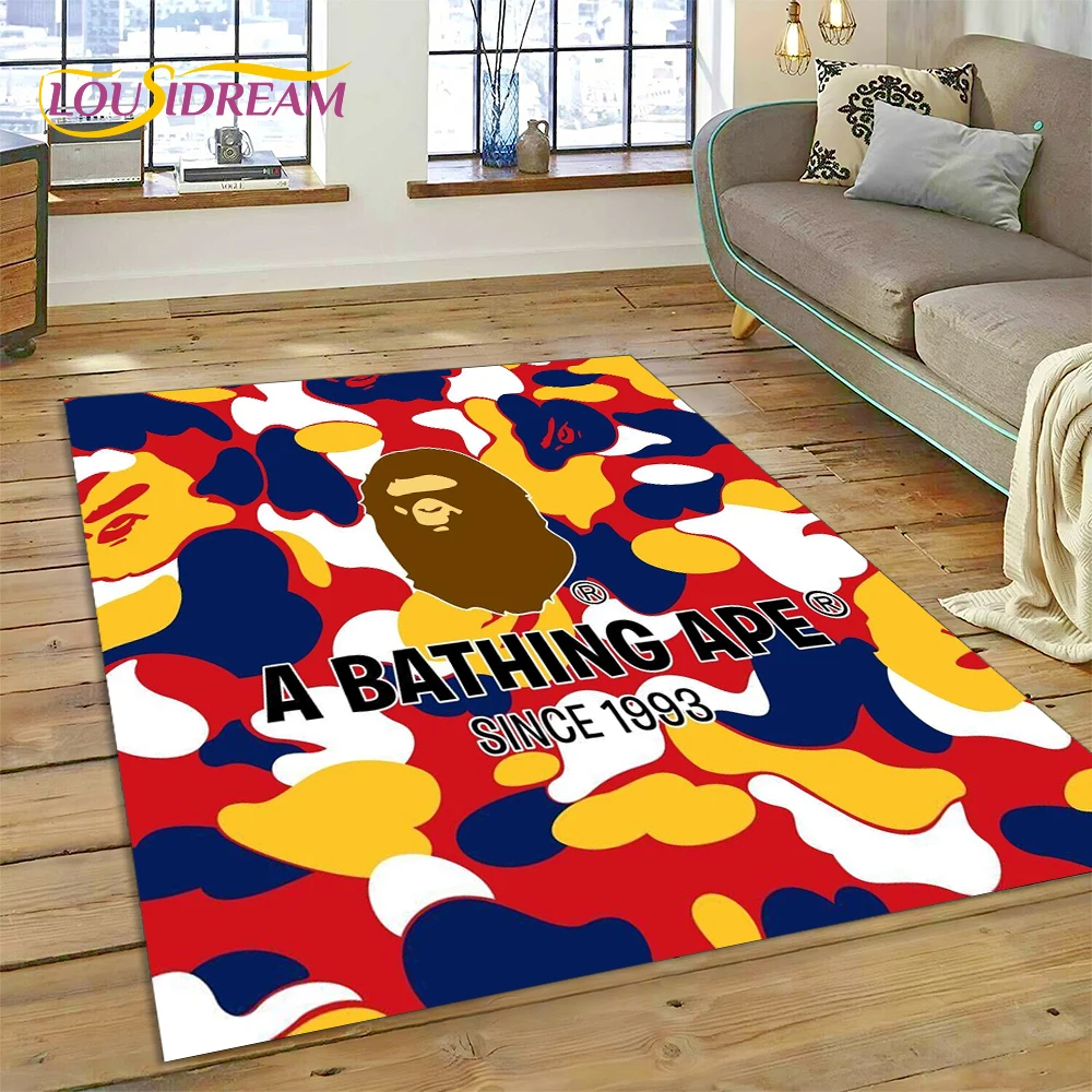 Commercial Printing Online - พรมพิมพ์ลาย 3 มิติ ลาย B-BAPE สำหรับตกแต่งห้องนอน