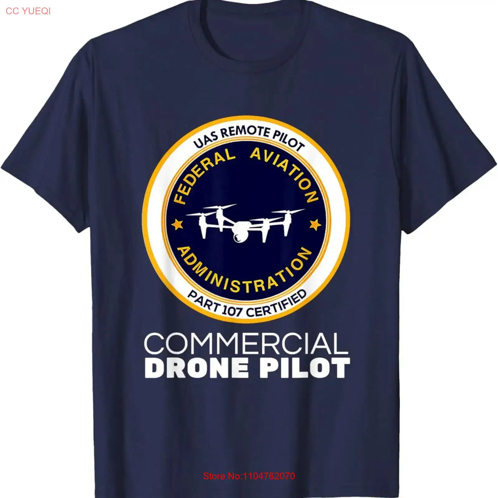Commercial Printing & Packaging Pvt Ltd Photos - เสื้อยืดนักบินโดรนเชิงพาณิชย์ FAA สไตล์วินเทจ ซักแล้ว ใส่ได้ทั้งชายและหญิง สวมใส่สบาย