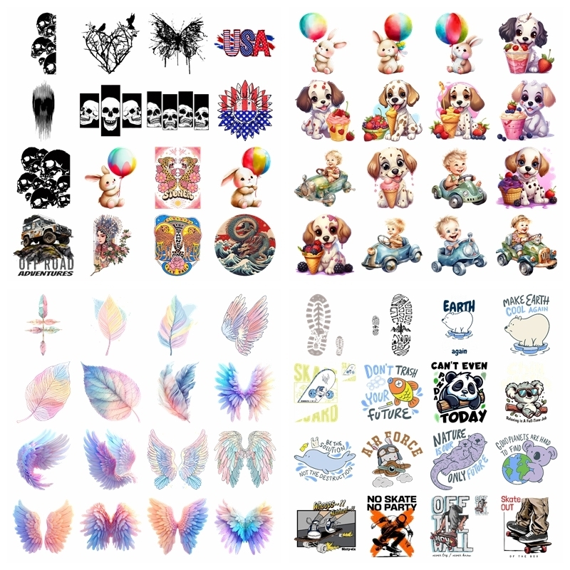 Printable Heat Transfer Vinyl - สติกเกอร์ไวนิลลายการ์ตูนสัตว์น่ารัก ลายกระต่าย สำหรับรีดติดเสื้อผ้า ของเล่น ตุ๊กตา ตกแต่งเสื้อผ้า