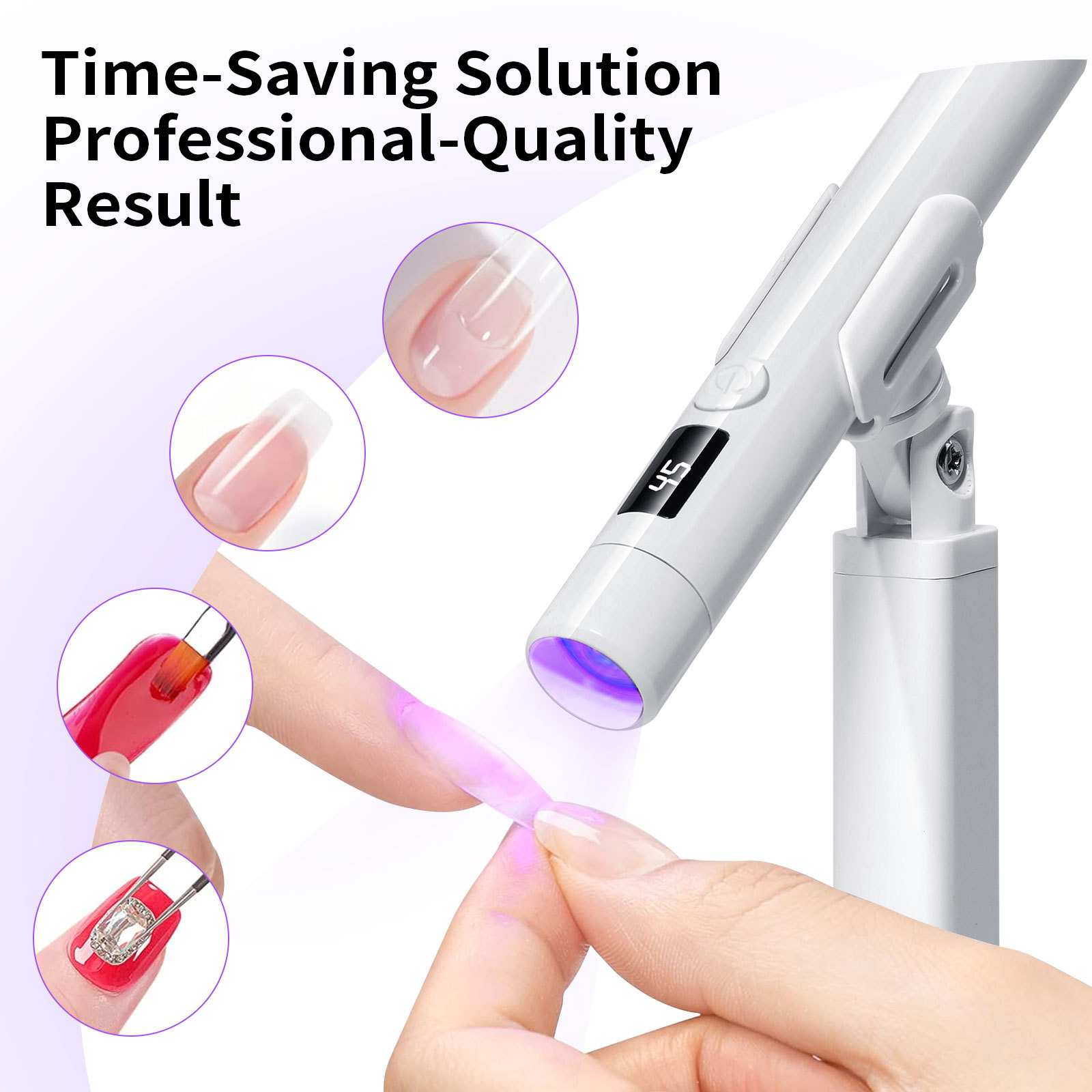 Uv Led Lamp Printer - มินิเล็บยูวีไฟ LED แบบชาร์จไฟได้พร้อมจอแสดงผลเครื่องเป่าเล็บแบบพกพาโคมไฟยูวีตรงสําหรับเล็บมืออาชีพที่ถอดออกได้
