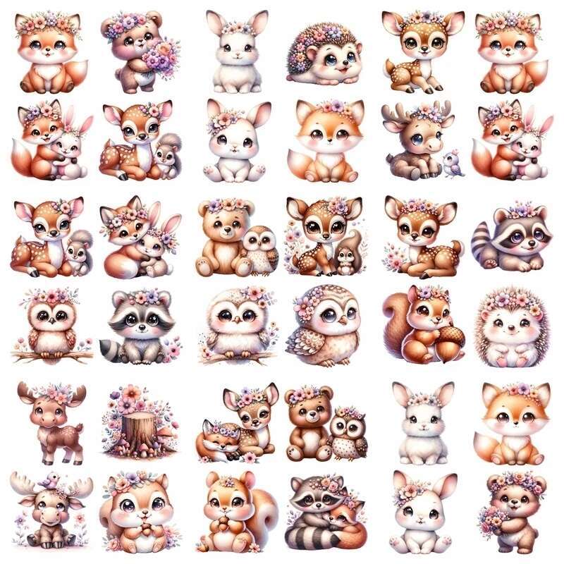 14 ซม.ชุดดอกไม้น่ารักสัตว์ฟ็อก - Printable Heat Transfer Vinyl บทวิจารณ์และราคา